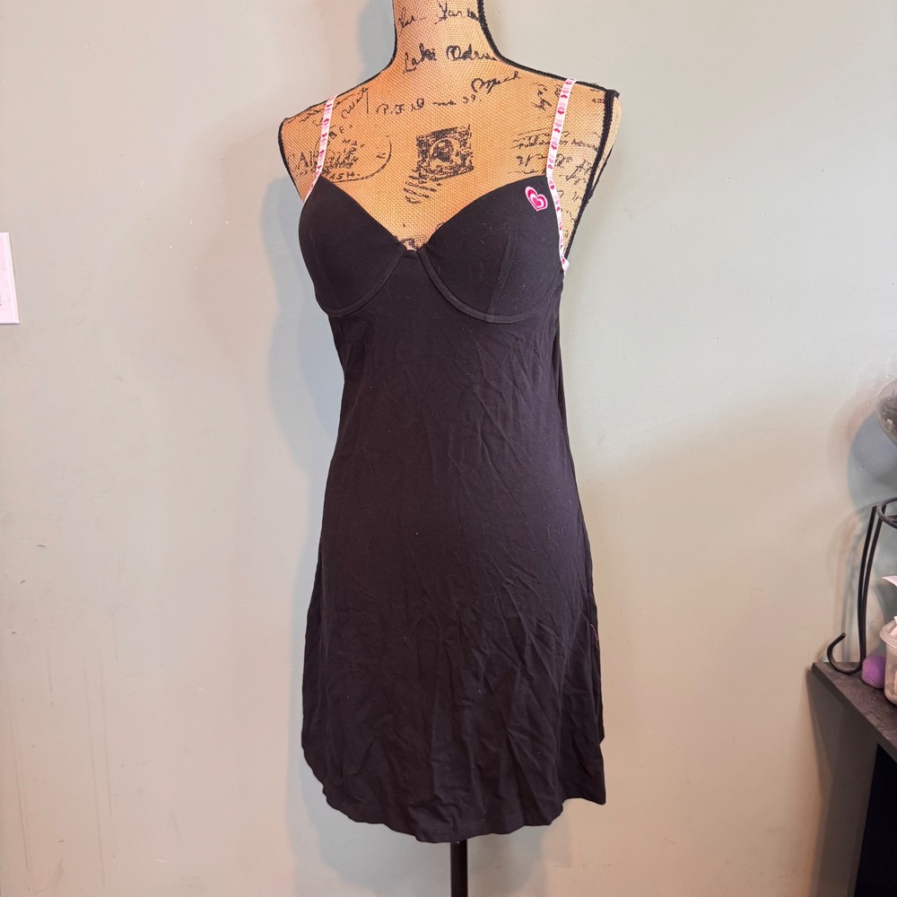 No Boundaries Sleepwear Black Heart Strap Mini Dress M 7/9